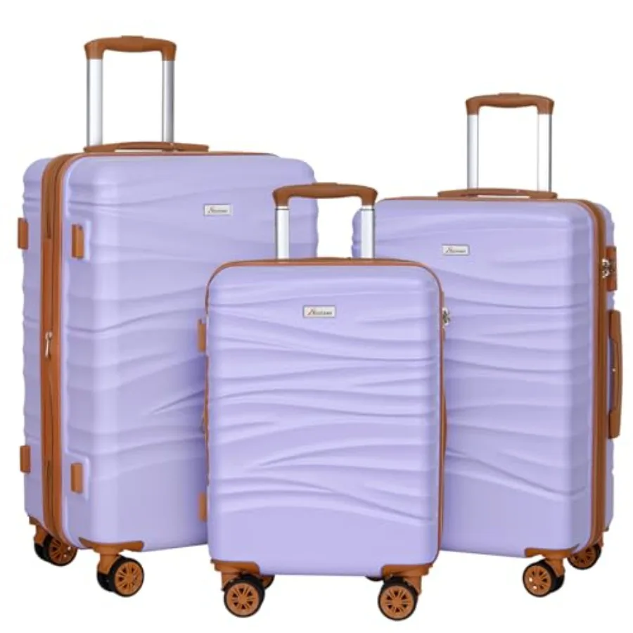 Expandable Hard Shell Luggage Set - 3-Piece Expandable Luggage Set for Travel,