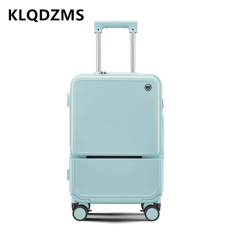 KLQDZMS Aluminum Frame Suitcas - Front Opening Laptop Luggage 24 Inch recension och pris