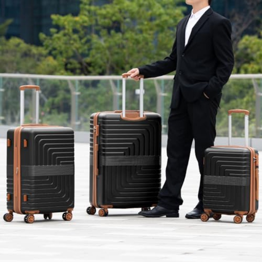 3-Piece Expandable Luggage Set - Expandable Hard Shell Luggage Set recension och pris