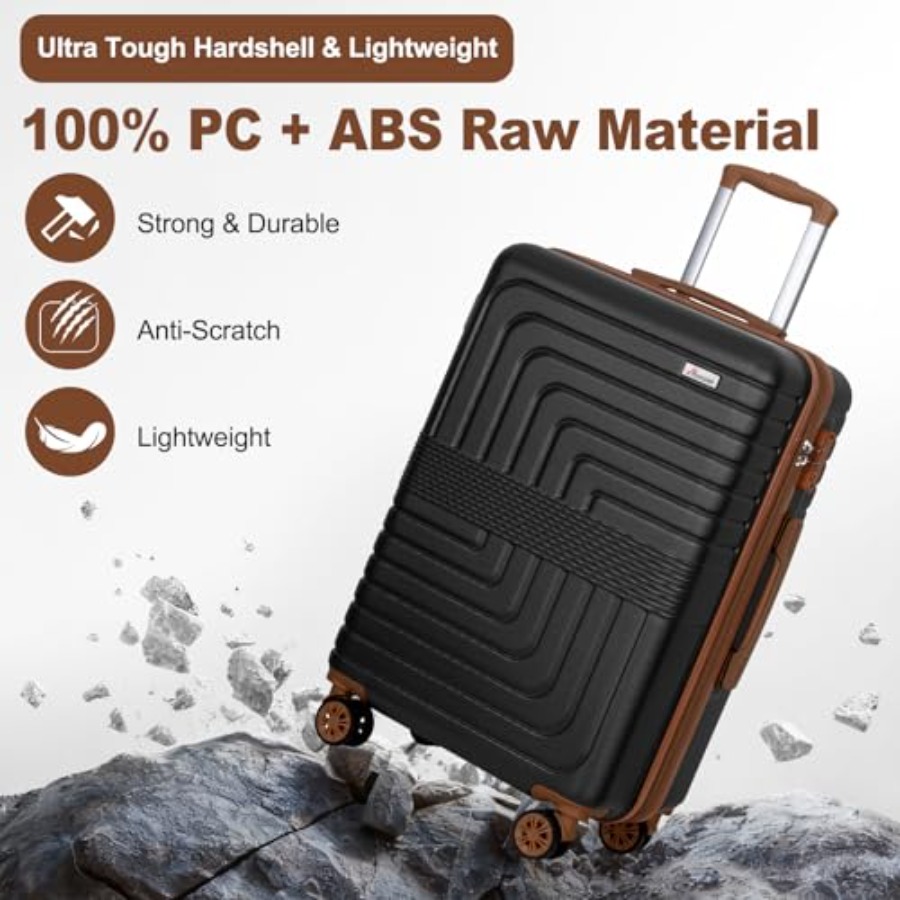 3-Piece Expandable Luggage Set - Expandable Hard Shell Luggage Set recension och pris