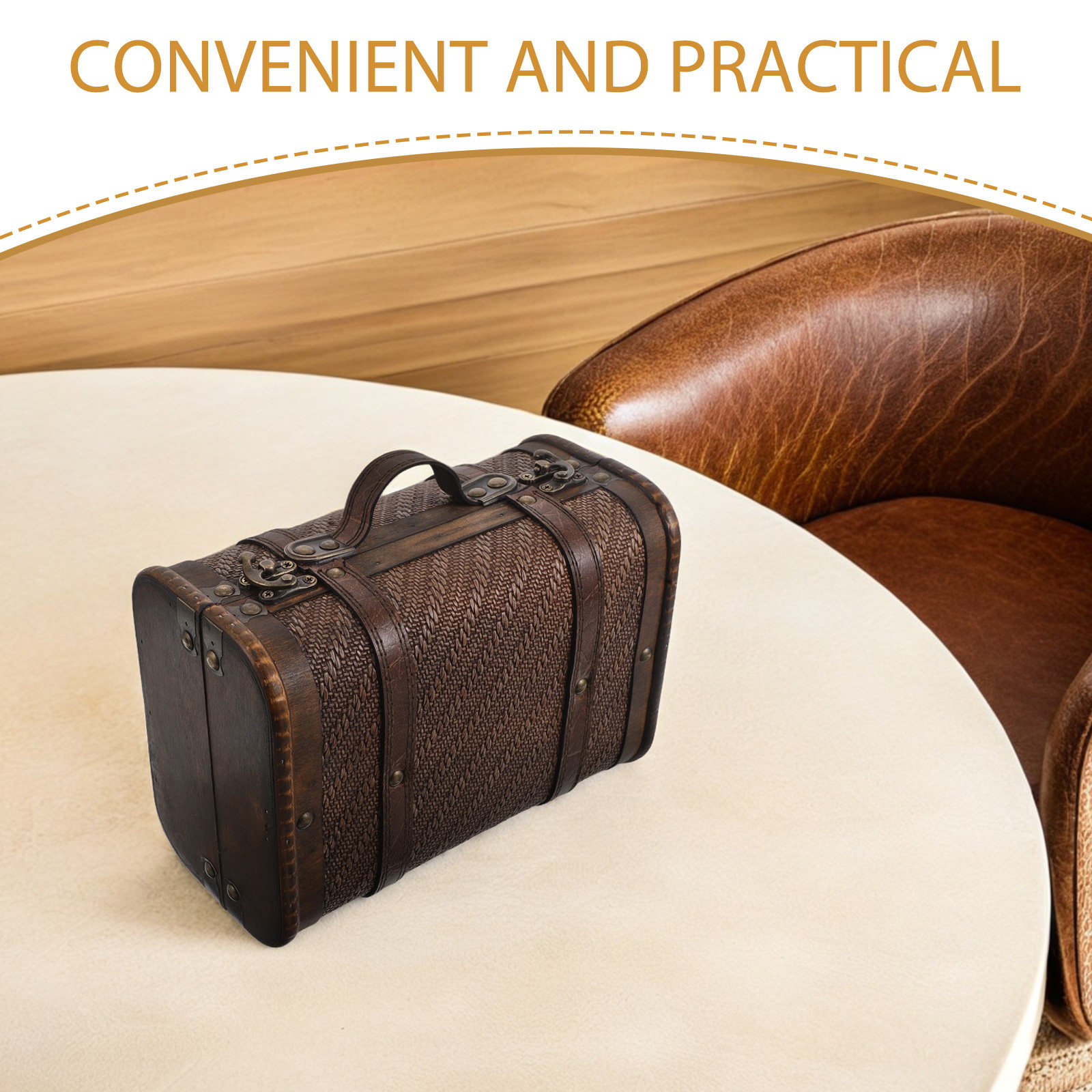 Wooden Vintage Suitcase Decora - Retro Vintage Trunk Suitcase recension och pris