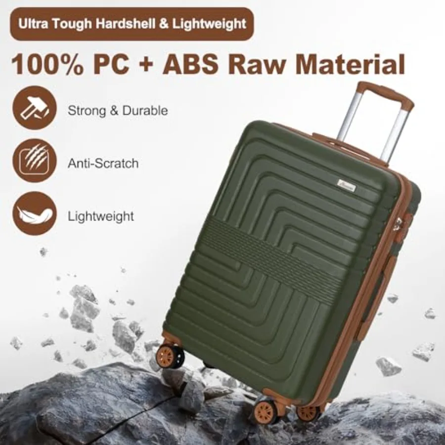 3-Piece Expandable Luggage Set - Expandable Hard Shell Luggage Set recension och pris