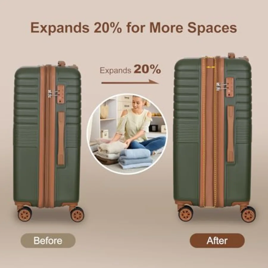 3-Piece Expandable Luggage Set - Expandable Hard Shell Luggage Set recension och pris