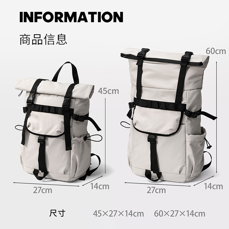 New Men's Roll Mouth Expandabl - Foldable Rolling Luggage Bag recension och pris