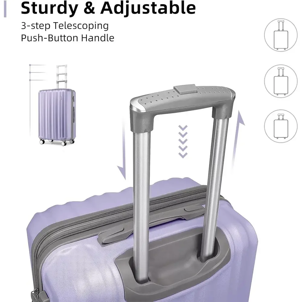 6-Piece Lavender Expandable Ha - Expandable Hard Shell Luggage Set recension och pris