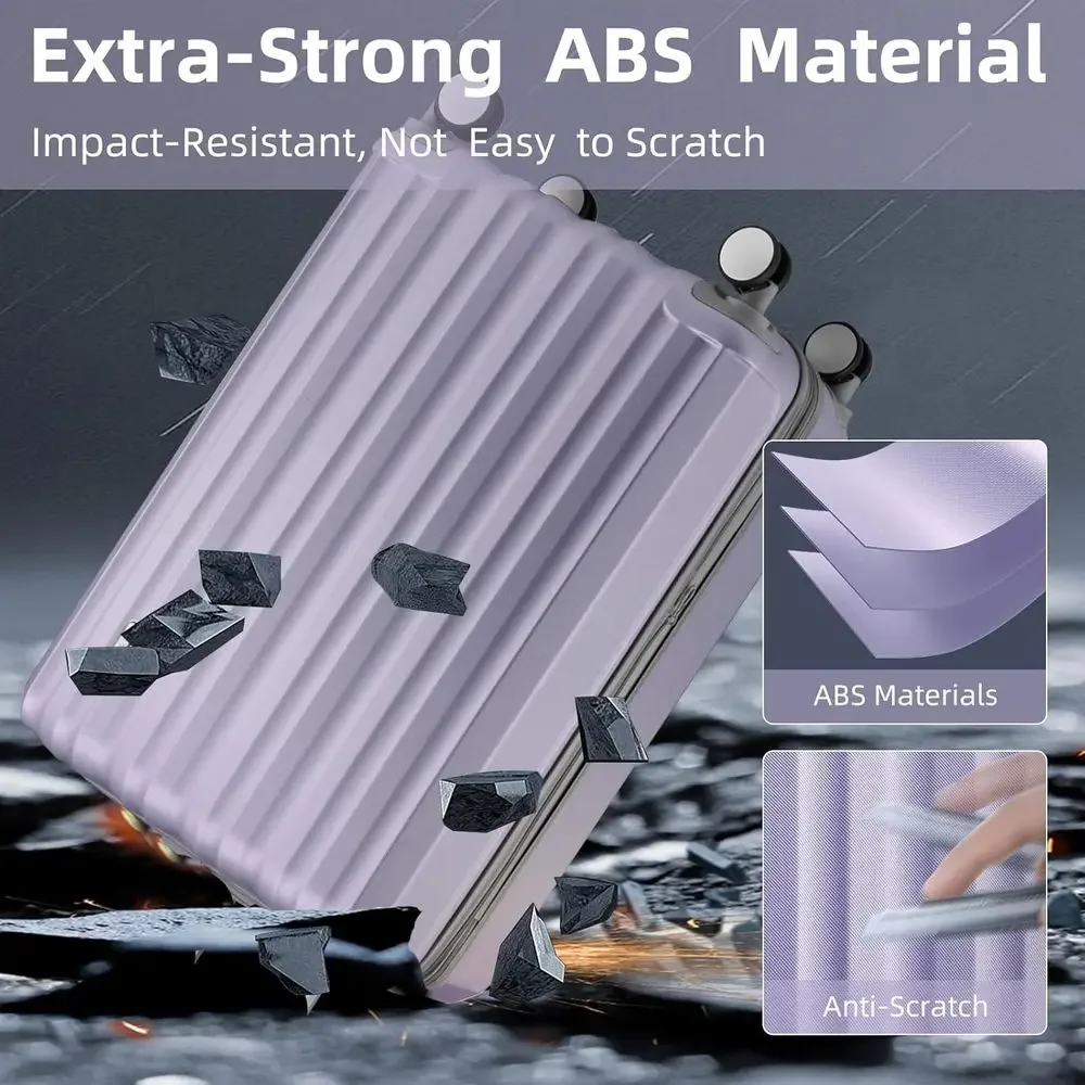 6-Piece Lavender Expandable Ha - Expandable Hard Shell Luggage Set recension och pris