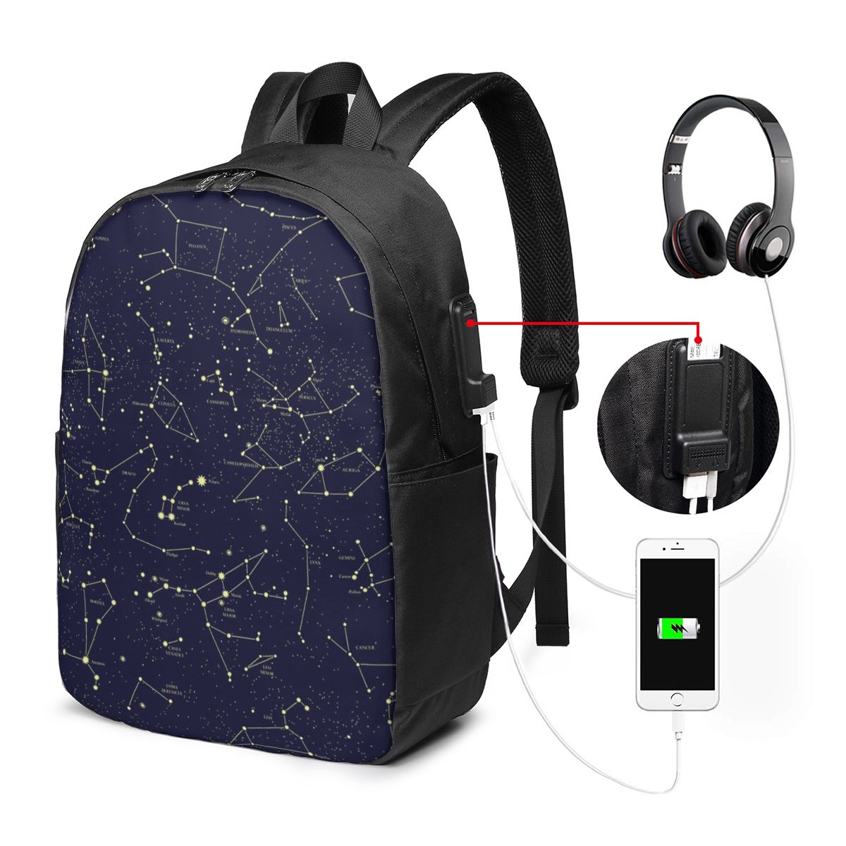 Night Sky Golden Celestial Sta - Travel Bags recension och pris