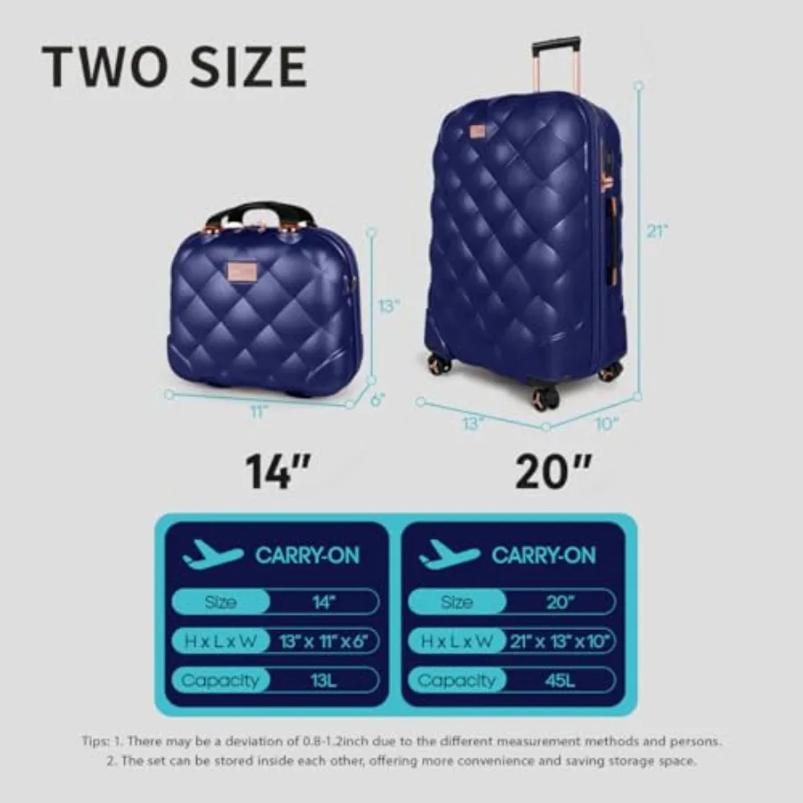 2-Piece Set 14/20in Carry On L - Expandable Hard Shell Luggage Set recension och pris