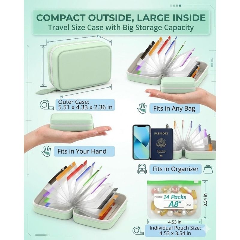 7/14Pouch Weekly Pill Organize - Handbags recension och pris