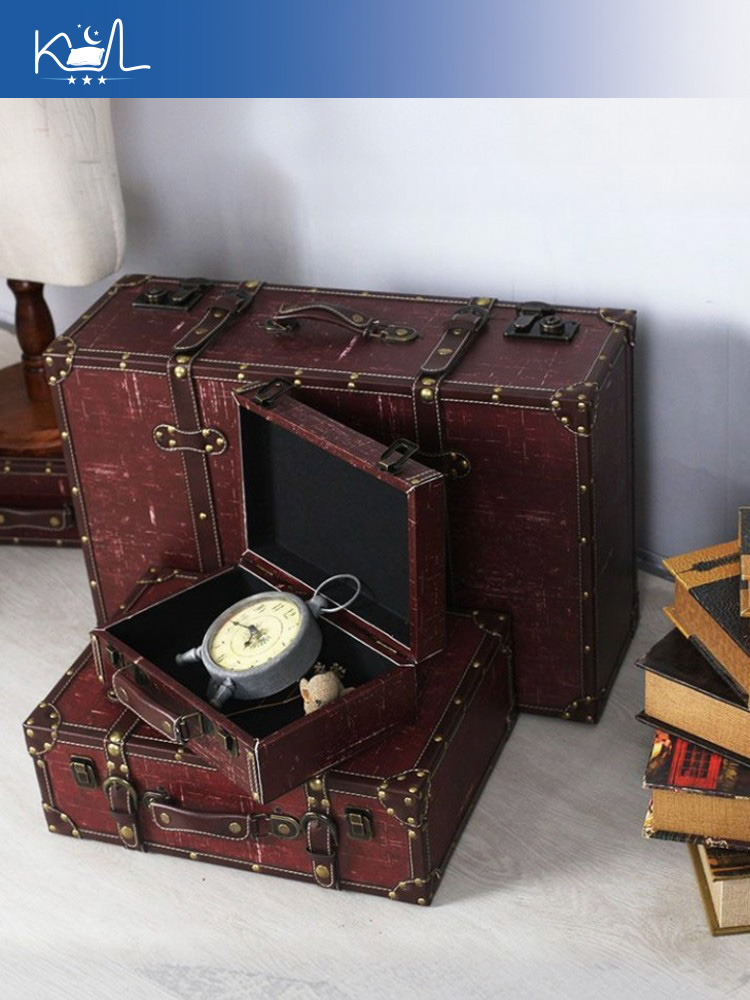 Vintage Red Decorative Suitcas - Retro Vintage Trunk Suitcase recension och pris