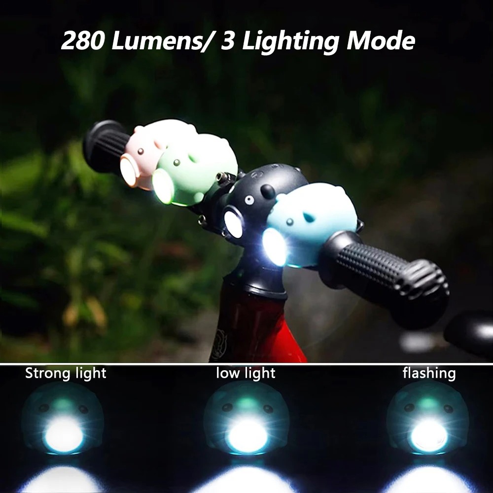 Cute Pig Bicycle Front Light w - Kids Ride On Suitcase Scooter recension och pris