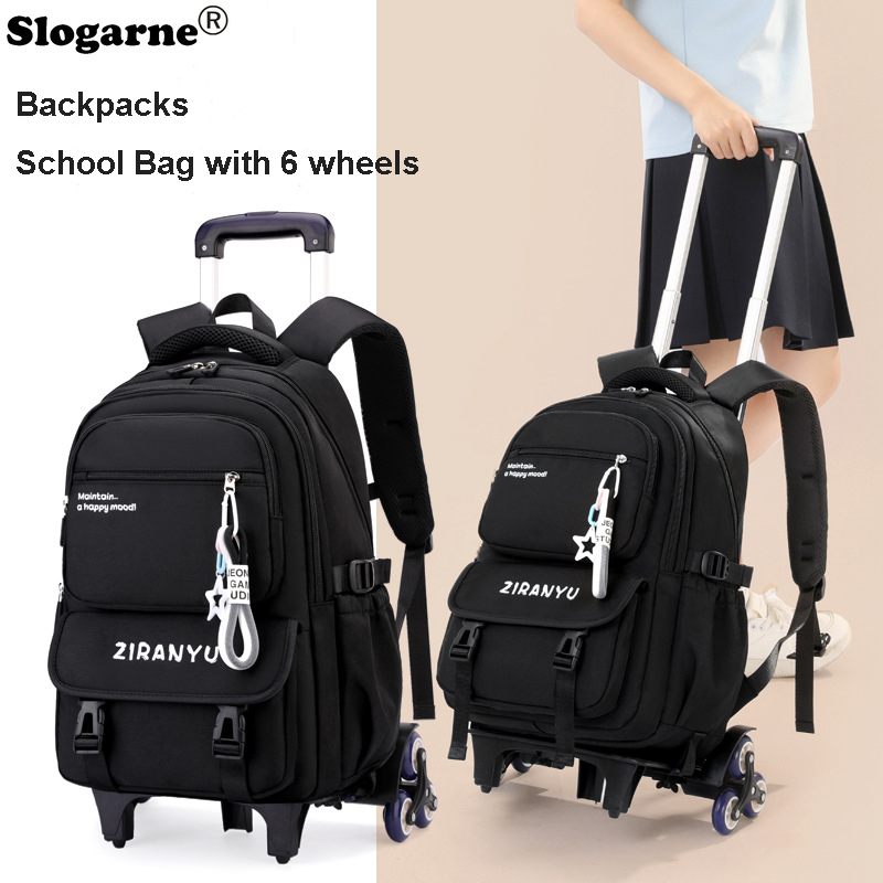 Students Trolley Backpack Kids - Foldable Rolling Luggage Bag recension och pris