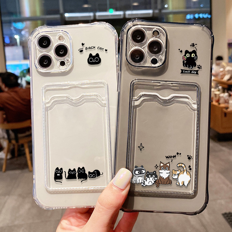Cute Black Cat Phone Case For  - Wallets recension och pris