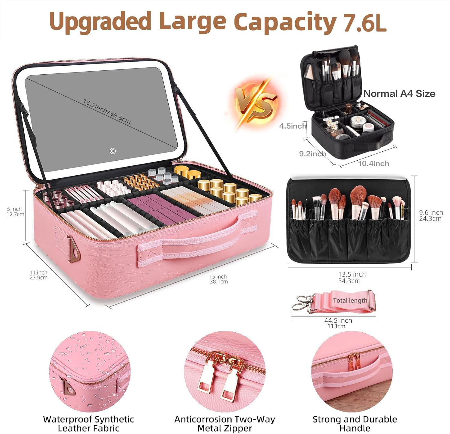 Large Capacity Makeup Bag 15'' - Cosmetic Bags recension och pris