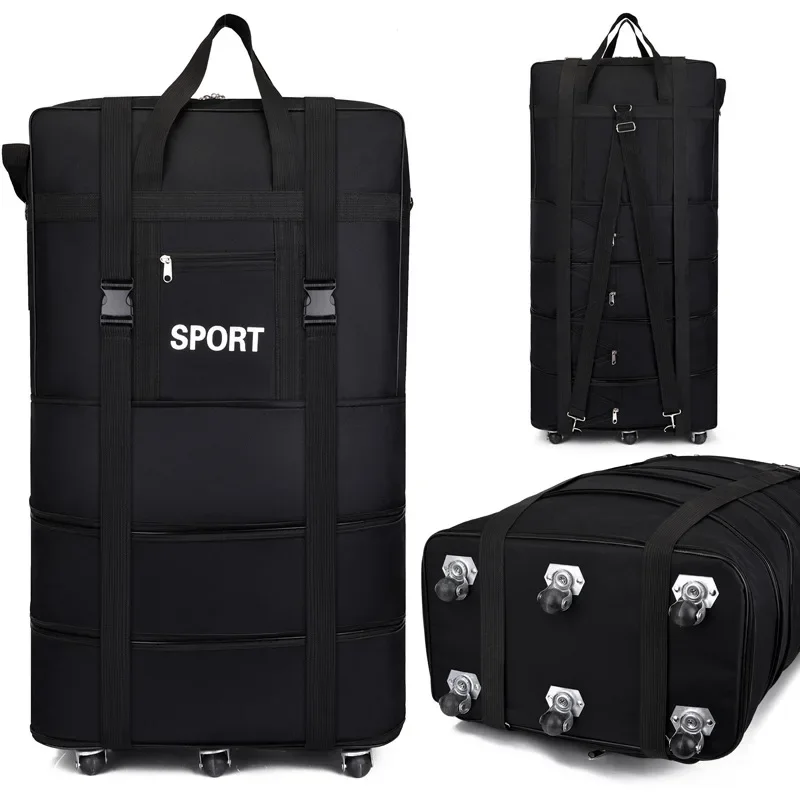 Plus Airline Checked Bag Oxfor - Foldable Rolling Luggage Bag recension och pris